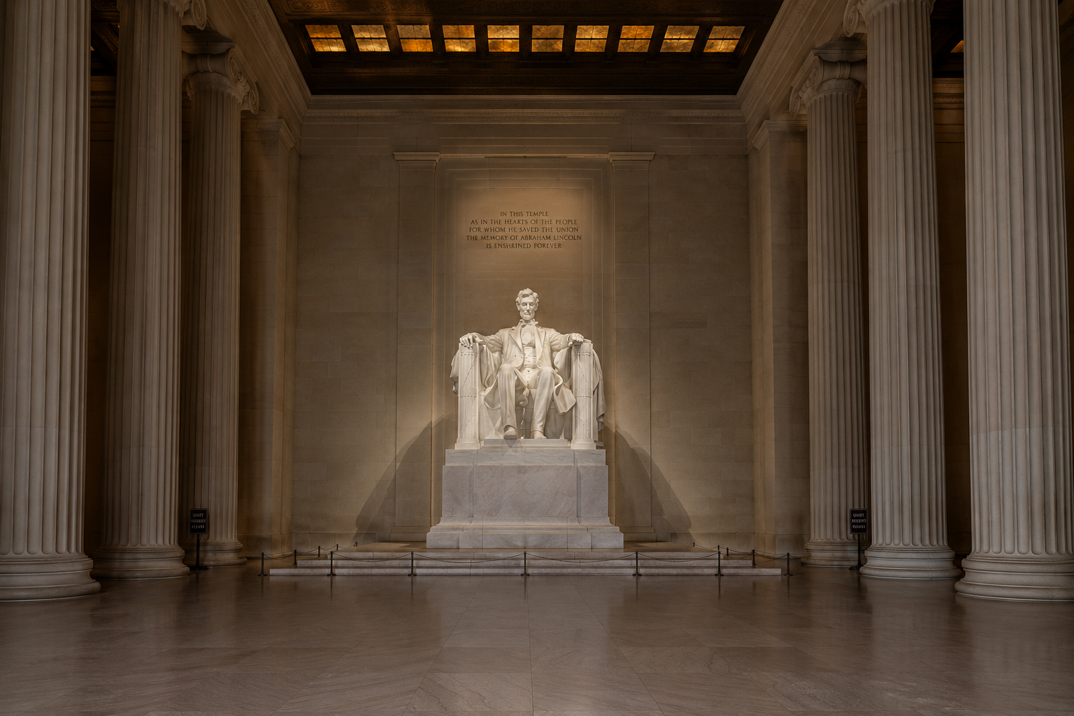 The Lincoln Memorial interior.